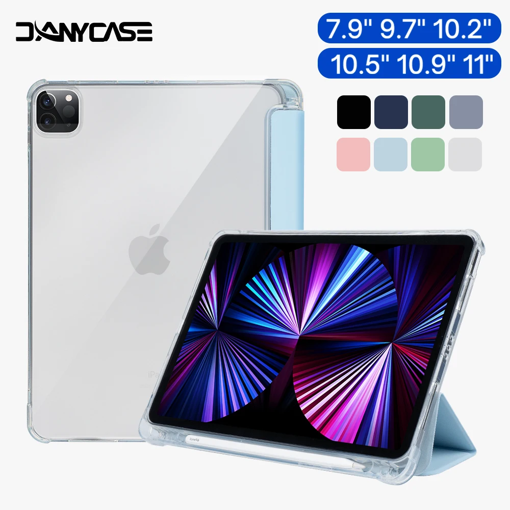 For 2021 iPad Case Pro 11 M1 2020 10.2 7/8/9th 10.9 10th Cover 2018 iPad 9.7 5/6th Mini 45 6 Air4 5 10.9 With Pen Tray Funda