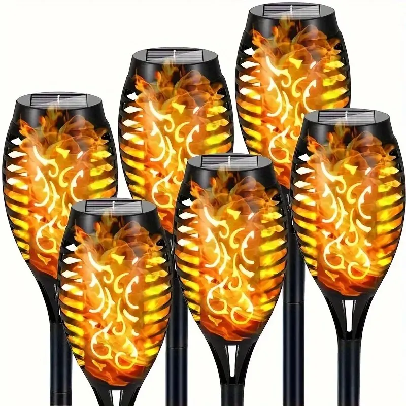 12LED Solar Flame Torch Light Flickering Light Waterproof Garden Decoration Outdoor Lawn Path Yard Patio Floor Lamp