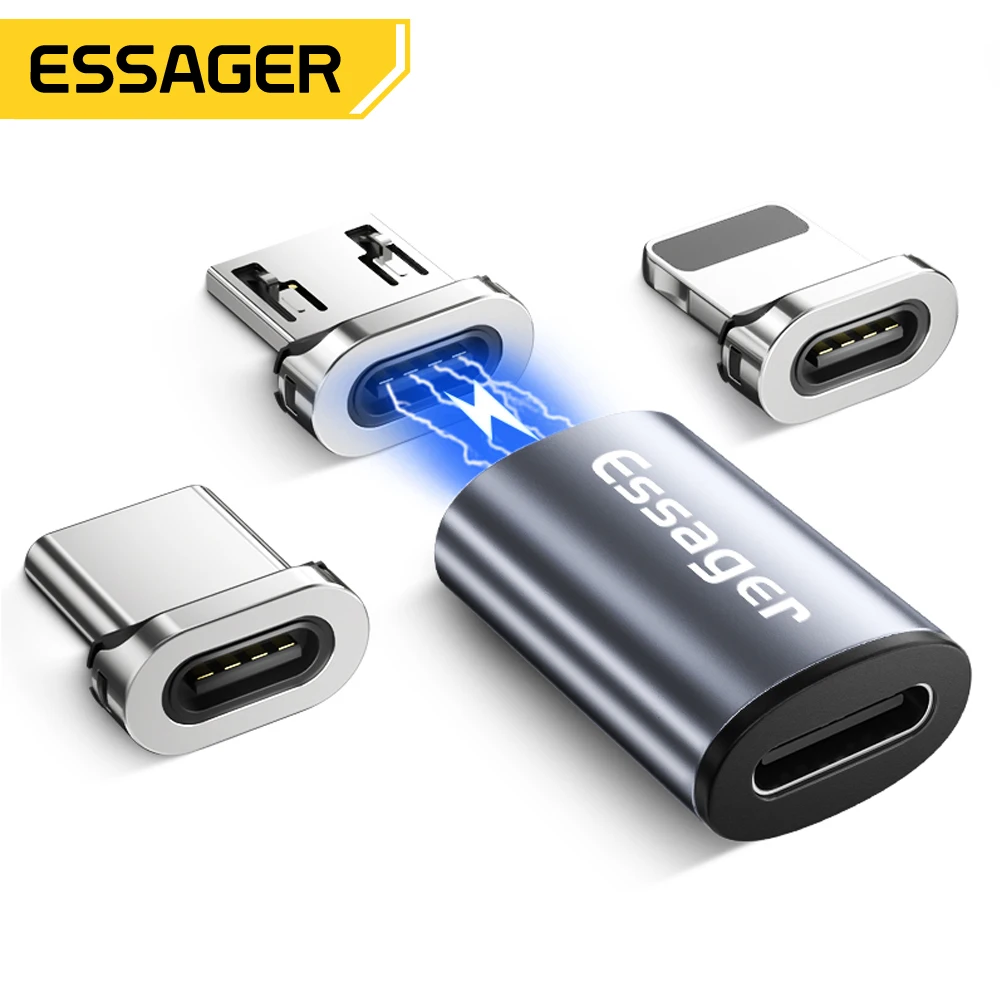 Essager Magnetic Micro USB Type C Adapter For iPhone Samsung Xiaomi Micro Female To USB C Male Cable Magnet Converter Connector