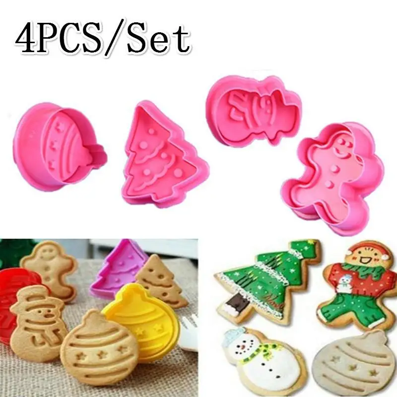Factory Direct Sales Spot Supply Baking Cake Decorative Mold Cookie Mold Four-piece Set Christmas Spring Mold