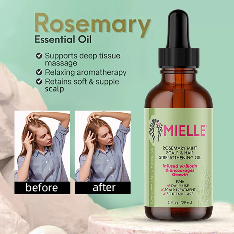 Hair Growth Mint Essential Oil Rosemary Hair Strengthening Oil Nourishing Treatment For Split Ends And Dry Mielle Organics Hair