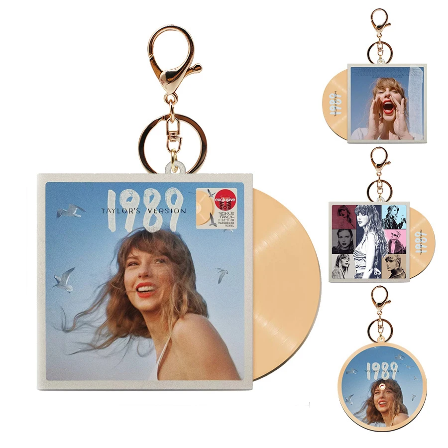 Taylor Swift Album CD Record Keychain Fashion Swift Album Keychain Fan Peripheral Pendant 1989 Star Peripheral Jewelry