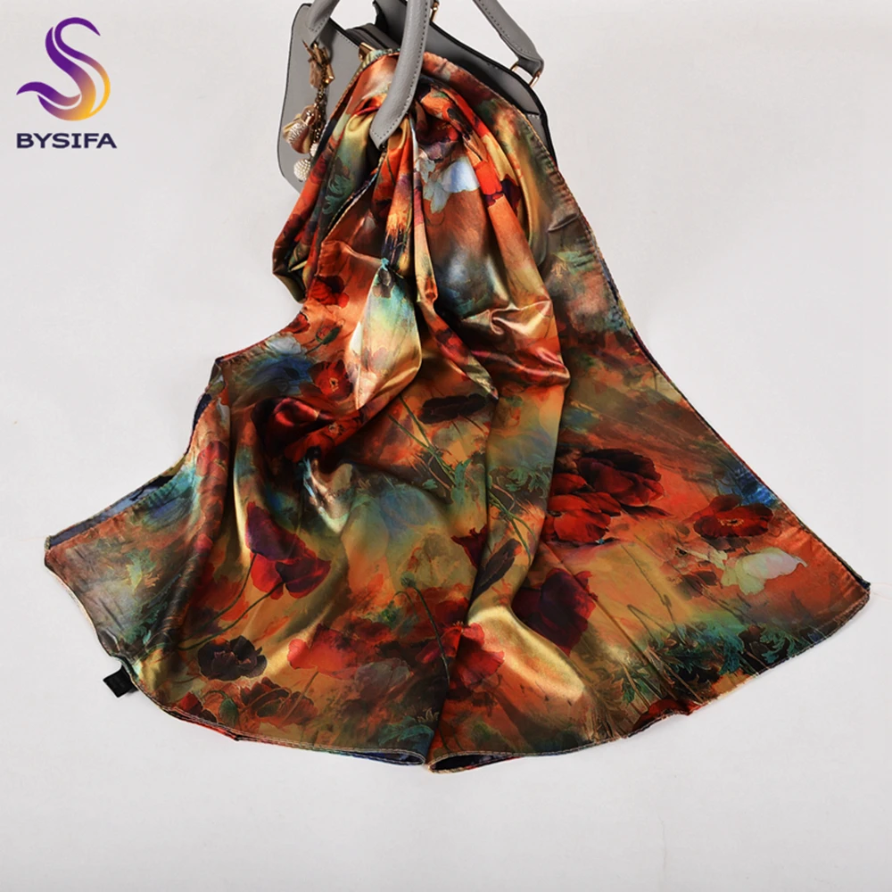 Ladies Pink Scarves Wraps New Lily Large Square Women Silk Scarf Cape 160*70cm High Top Autumn Winter Female Silk Neck Scarf