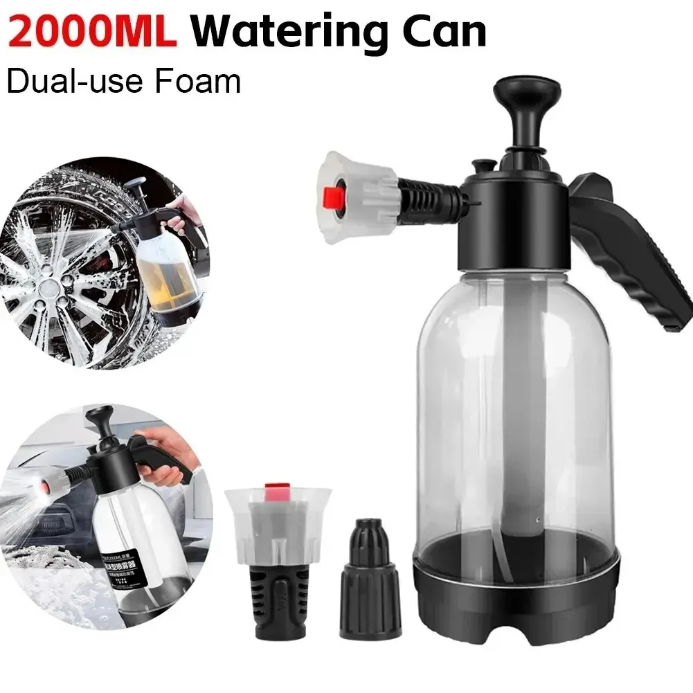 2L Foam Sprayer Car Wash Hand-held Foam Watering Can Air Pressure Sprayer Plastic Disinfection Water Bottle Car Cleaning Tools