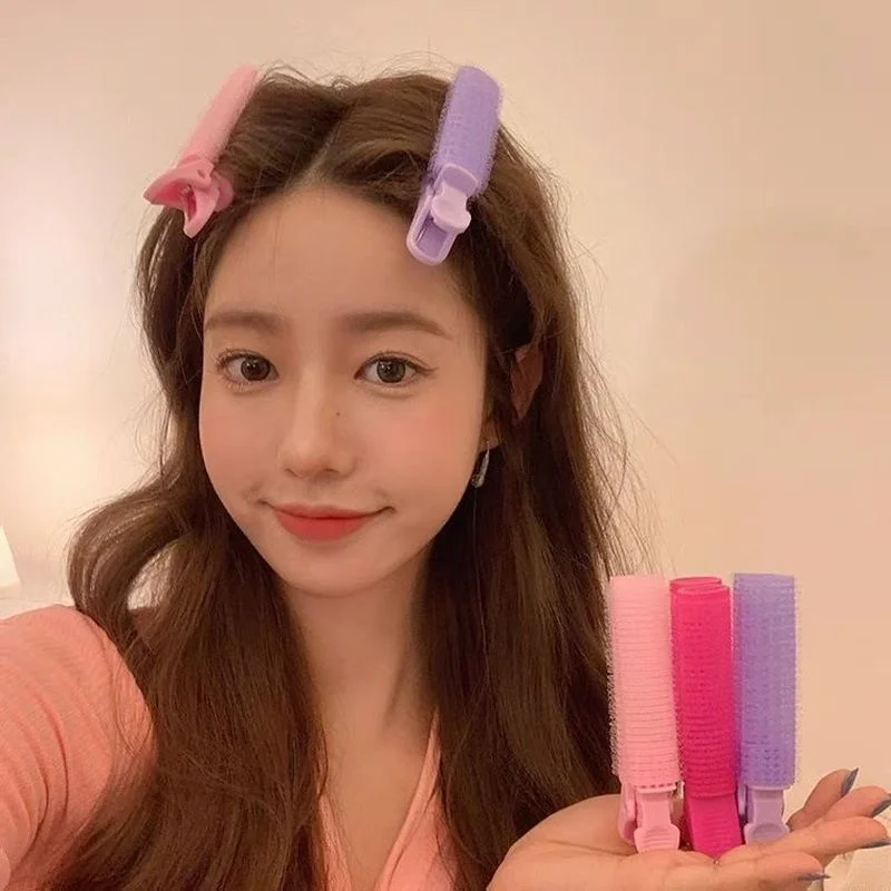 2Pcs Bangs Hair Root Fluffy Hair Clips Lazy Hair Top Styling Curling Barrel Portable Korean Hair Clips Hair Rollers