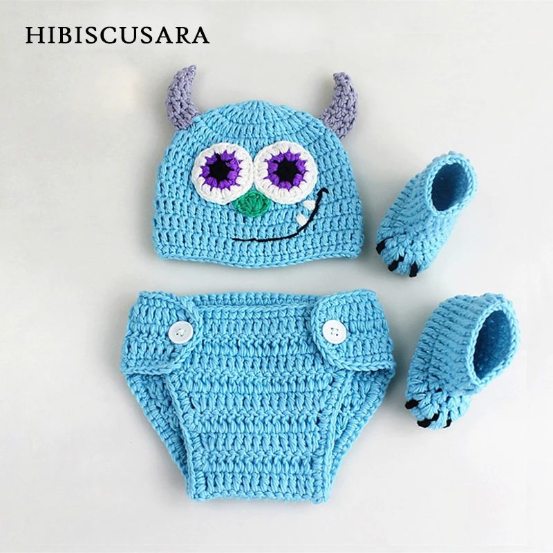 New Arrival Baby  Newborn Photography Costumes Clothing Sets Cartoon Character Devil Bebe Knitted Clothes Outfits 3pcs