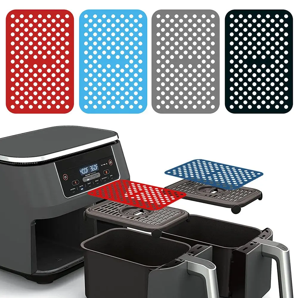 Soft Kitchen Rectangle Oven For Ninja DZ201 Foodi Air Fryer Mat Reusable Silicone Liners For Ninja Foodi DZ201