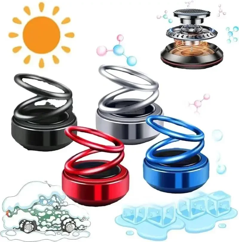 Kinetic Air Freshener Solar Powered Fragrance Diffuser Portable Kinetic Molecular Heaters Double Ring Rotating Air Cleaners