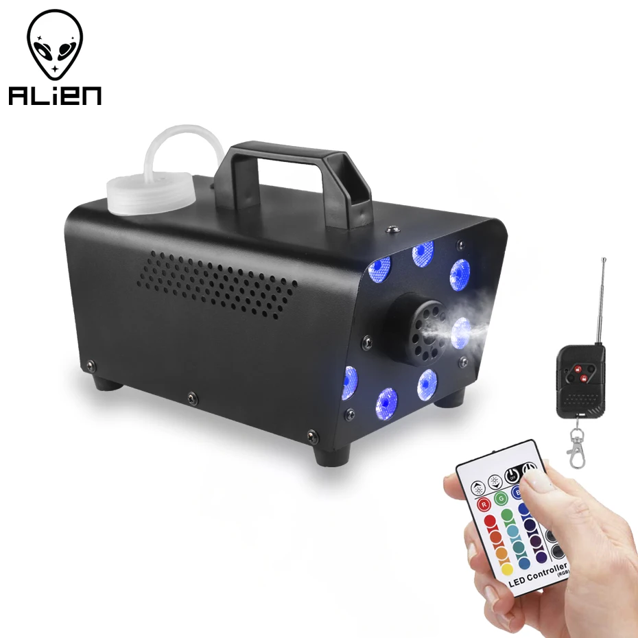 ALIEN 500W LED RGB Wireless Remote Control Fog Machine DJ Disco Smoke Machine For Party Wedding Halloween Stage Effect Fogger