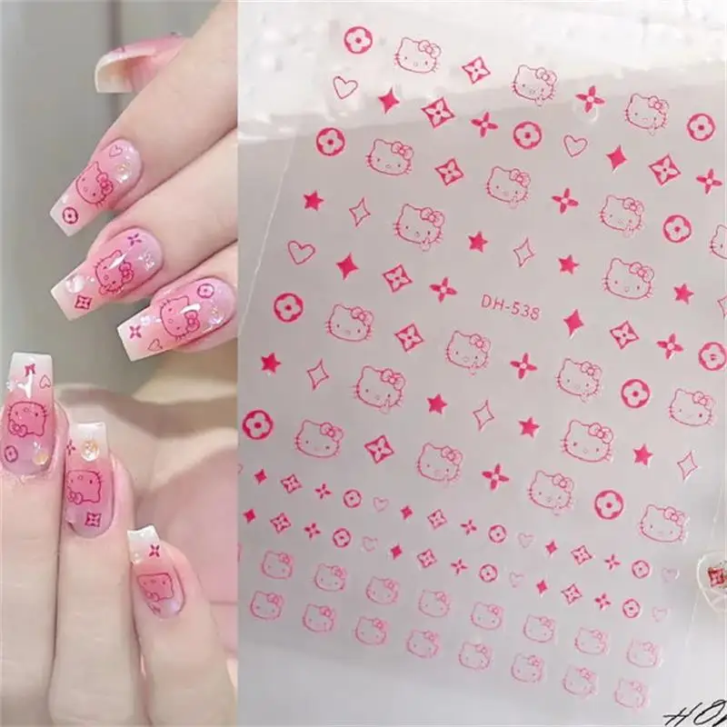 3D Gel UV Hello Kitty Nail Stickers Manicure Design Nail Art Stickers Nail Stars Stickers Nail Strips Multiple Options Available