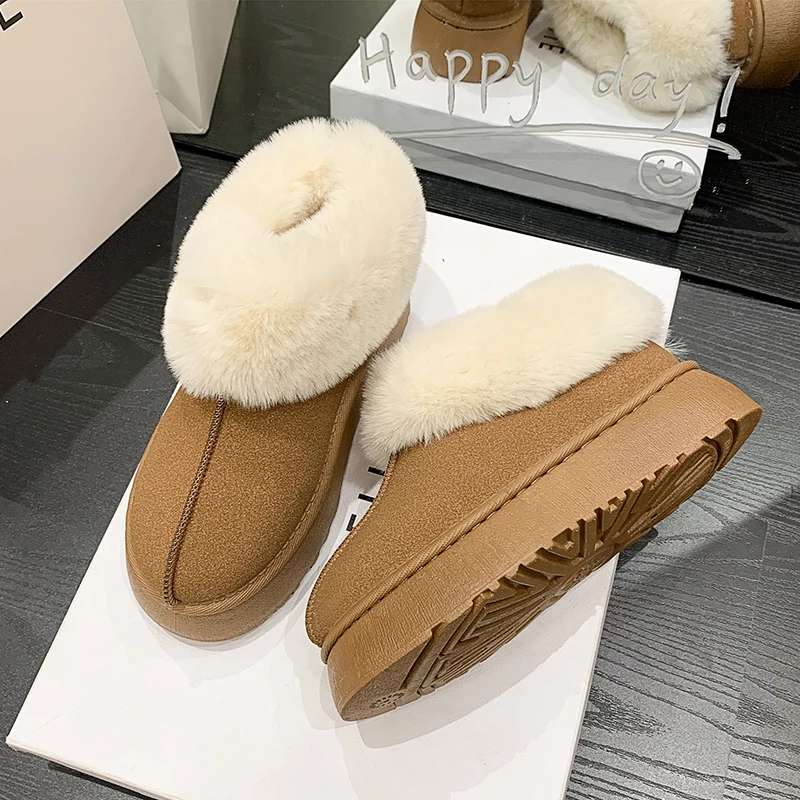 Winter Fashion Boots Shoes For Women Plush Snow Boots Soft Soled Warm Ankle Boot Outdoor Plush Luxury Shoes Thick Soled Sneakers