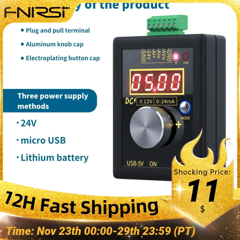 FNIRSI SG-002 Digital 4-20mA 0-10V Voltage Signal Generator Current Transmitter Professional Electronic Measuring Instruments