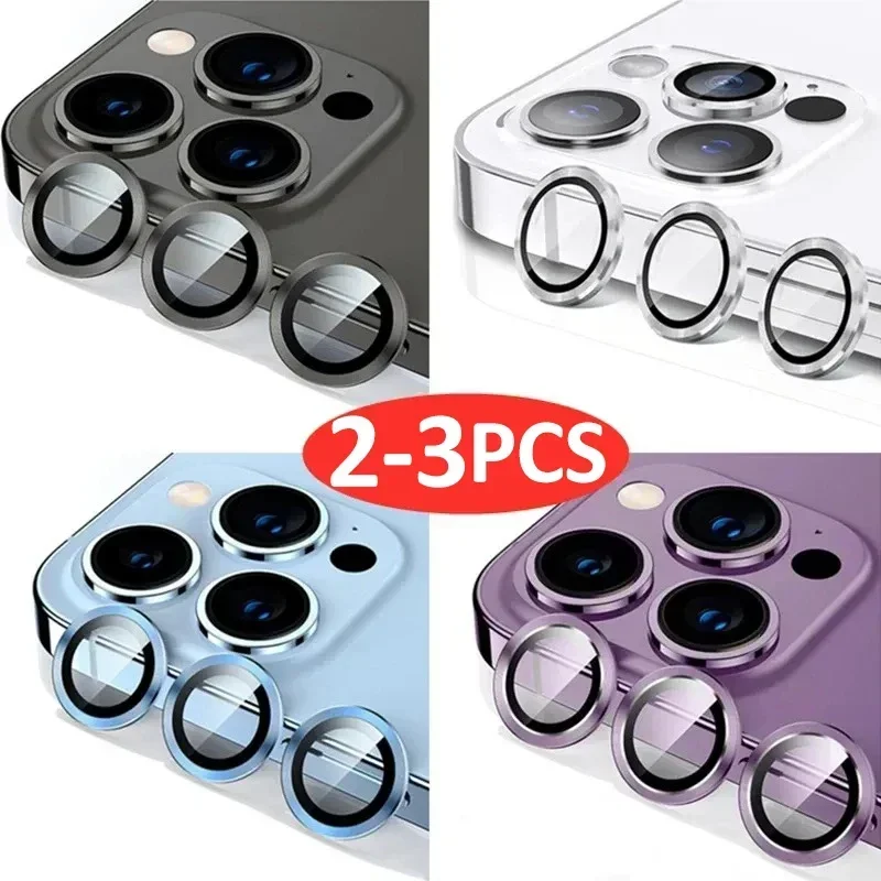 2-3pcs Metal Camera Lens Protector For iPhone 11 12 13 14 15 Pro Max 15 14 Plus 13 12 Mini Camera Glass on iPhone 14 Pro Max