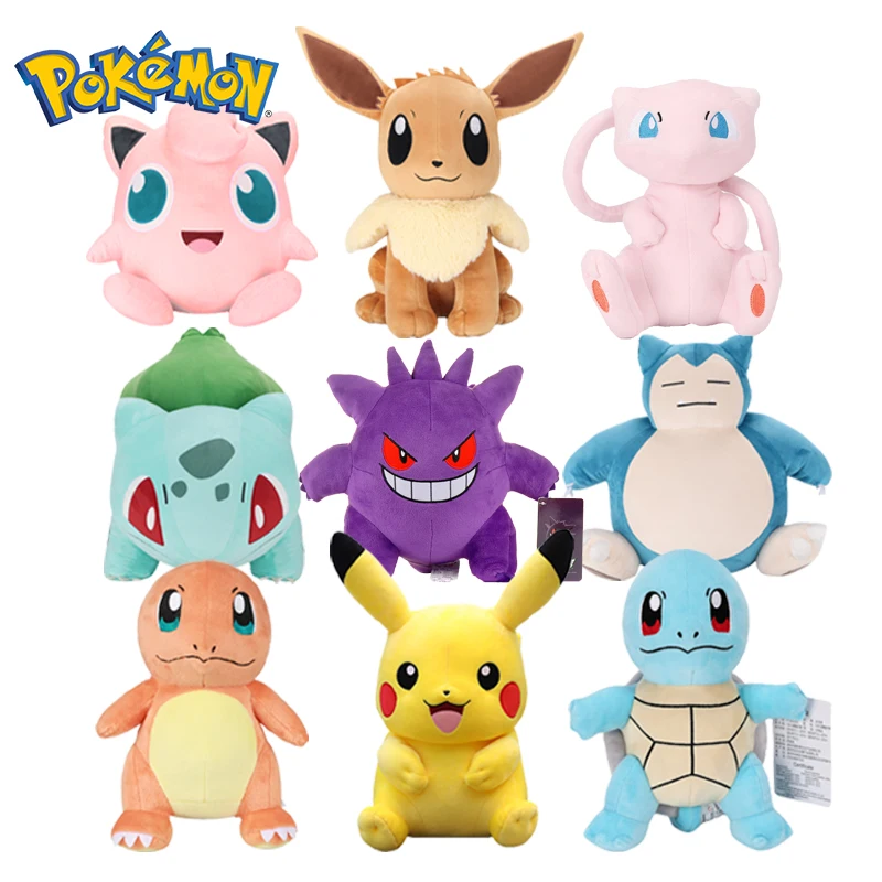 Anime Pokémons Original Plush Toy Gengar Charizard Genuine Plush Doll Soft Kawaii Cute Cartoon Mewtwo Toys for Kids Gift