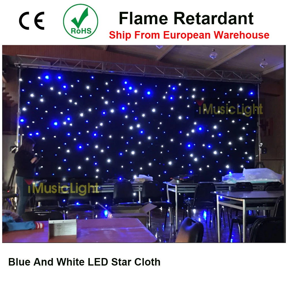 Top Quality LED Backdrop LED Star Cloth Starry Sky Curtain DMX512 Control For Stage Pub DJ Wedding Event Show