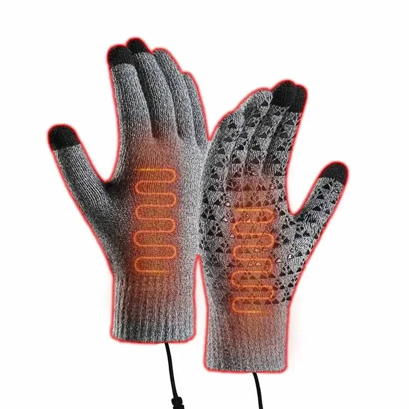 Winter Motorcycle Gloves Guante USB Heating Gloves Hand Warmer Full Finger Glove Guantes Moto Non-slip Riding Gloves for Fishing