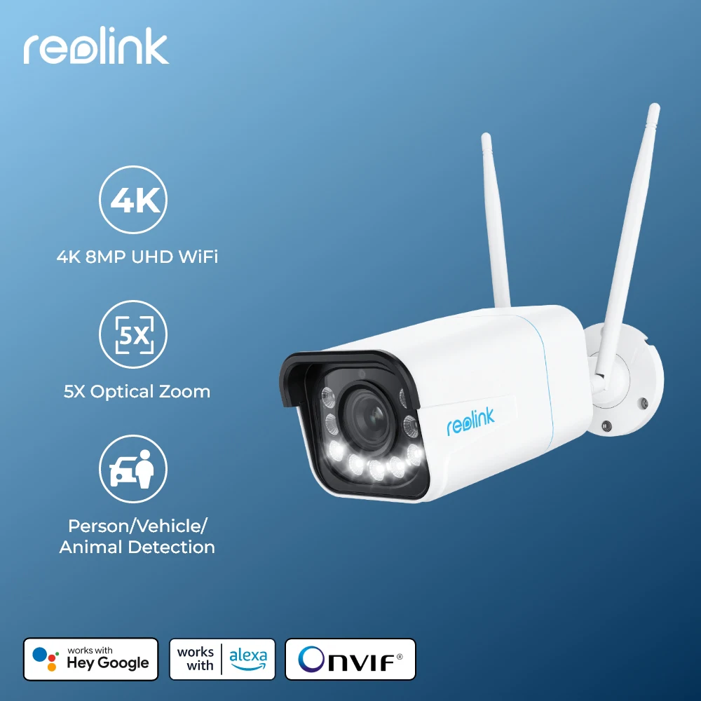 Reolink 4K Security Camera Smart Detection 8MP Wi-Fi 6 Tech Surveillance Cameras Onvif 2.4G/5Ghz Wireless 5MP Outdoor IP Camera