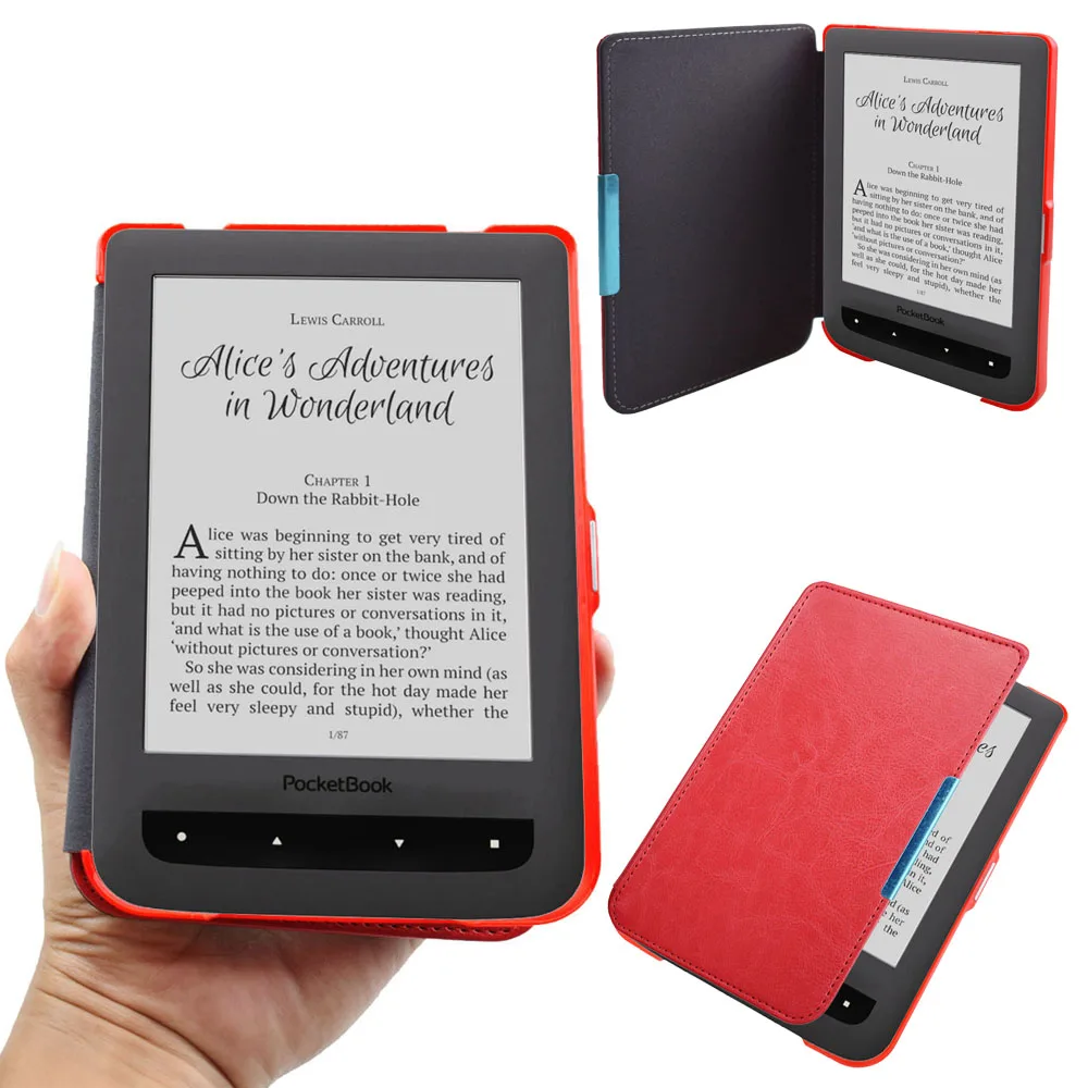 Pocketbook Basic 2 Touch Lux2 Folio Flip Book Cover Case for PB 614 615 624 625 626 ebook eReader Magnetic Closured Pouch Case