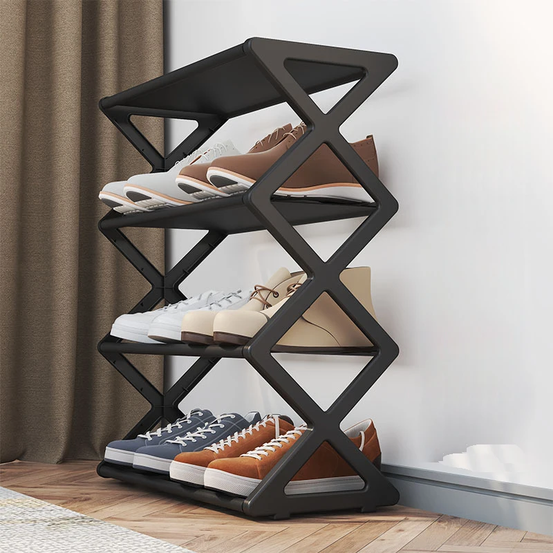 Household X-shaped Shoe Rack Multi-functional Assembled Shoe Cabinet Household Dust-proof Storage Rack One-pc Molding Save Space