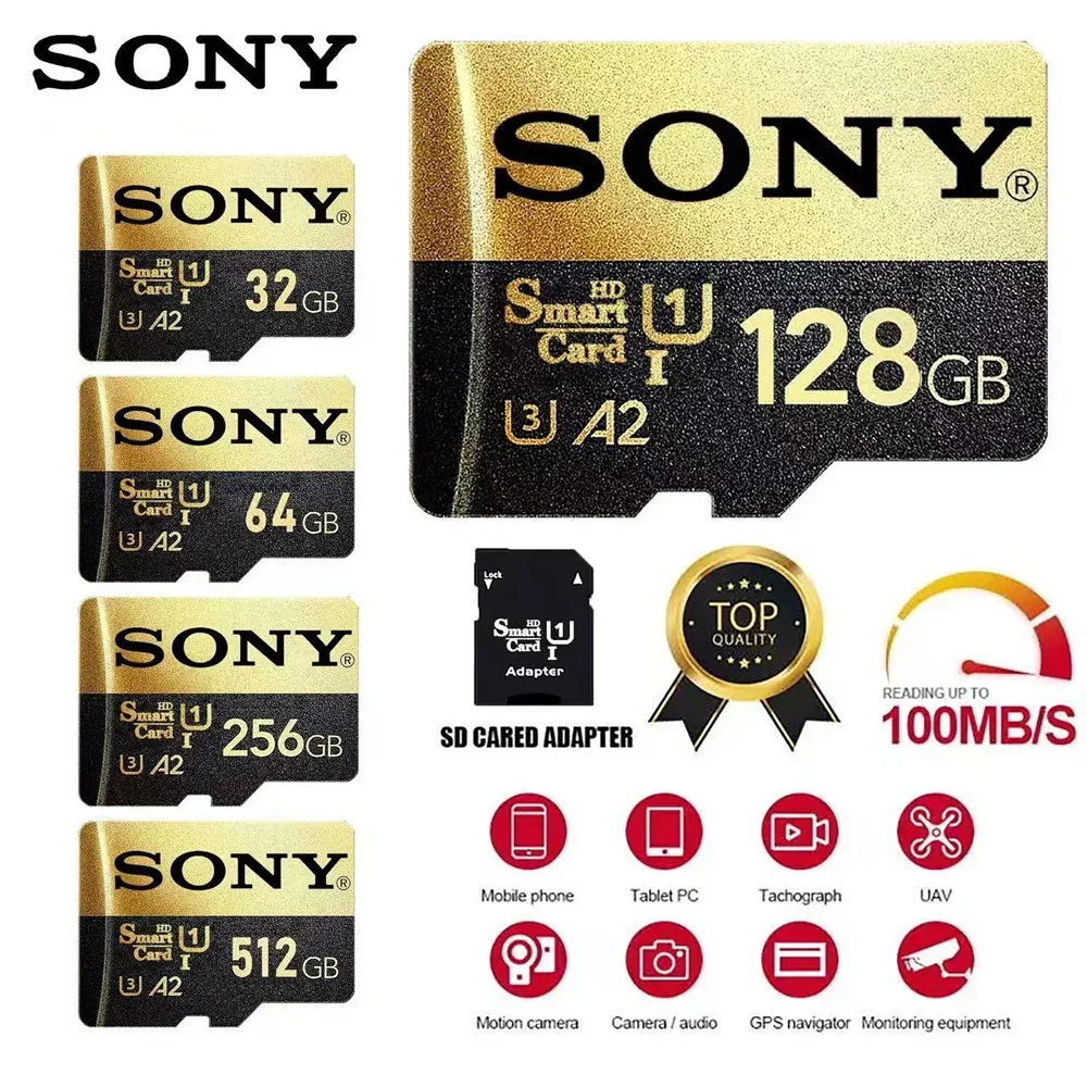 Original SONY 1TB Micro SD Card Memory  TF/SD Card 128GB 256GB 512GB Mini Memory Card Class10 For Camera/Phone 2023 NEW