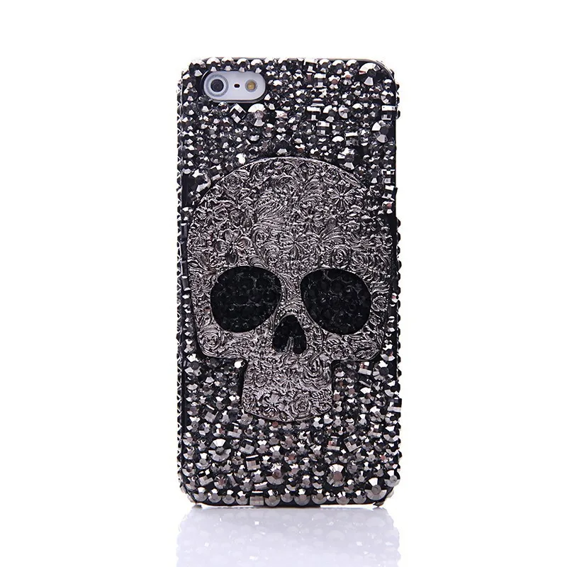 Diamond Metal saphire eye Skull phone case For iPhone  15 pro14 12 11 13 Pro Max 8