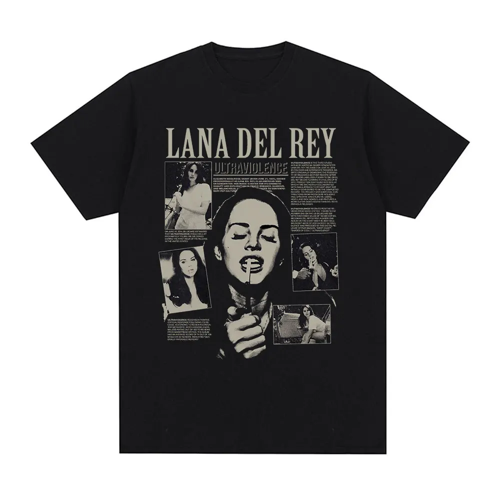 Singer Lana Del Rey T Shirt Ultraviolence Music Album T Shirt Vintage Hip Hop Streetwear Short Sleeve Plus Size T Shirt Women
