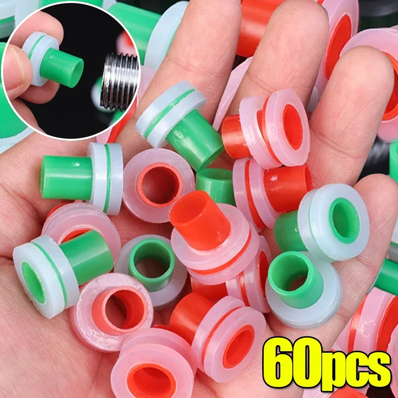 60/10PCS Faucet PPR Pipe Plugs Leak-proof Sealing Gaskets Free Tape Triangle Valve Prevent Dripping Sealed Ring Silicone Washers