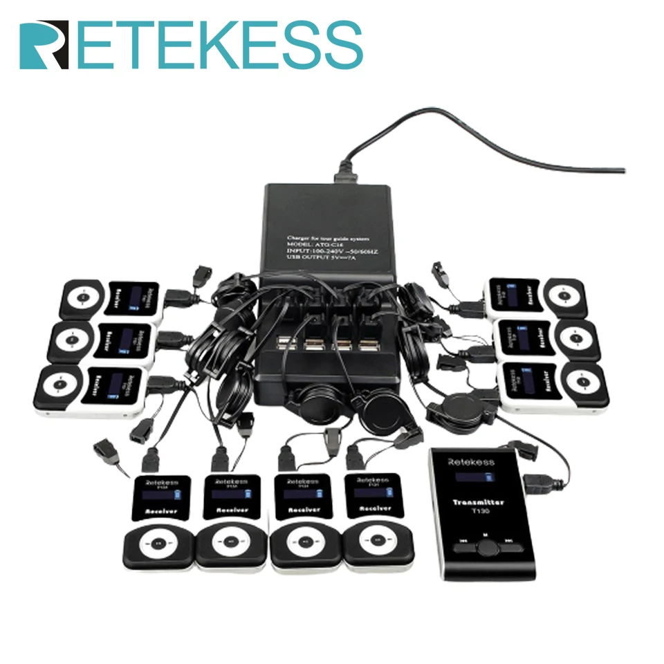 Retekess T130 Wireless Tour Guide Audio System Radioguide Whisper Systems For Church Translation Factory Excursion Training Hajj