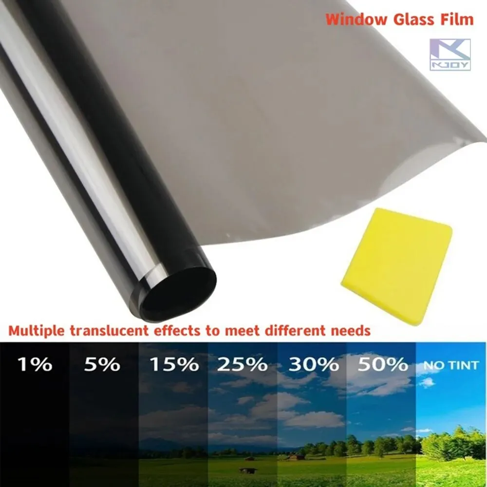 3Mx50CM VLT Black Car Window Foils Tinting Film Home Window Glass Solar UV Protector Sticker Films Pearl Cotton Stick Box PAC