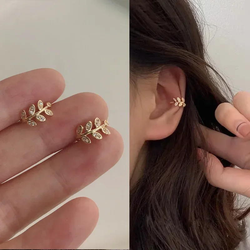 Delicate and simple leaf ear bone clip, no piercing, ear clip, adjustable earrings, super fairy sexy high-end earrings