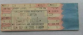 Rare 1995 Eric Clapton Original Full Concert Ticket-charlotte Coliseum