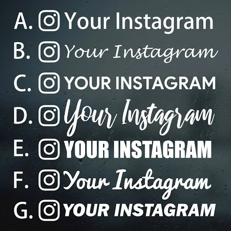 Instagram Car Decal, Instagram Decal, Window Decal, Personalized,