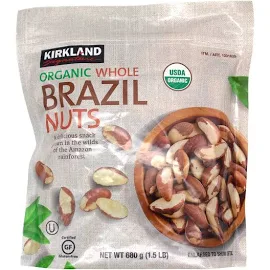 Kirkland Signature Organic Whole Brazil Nuts 1.5 Lbs