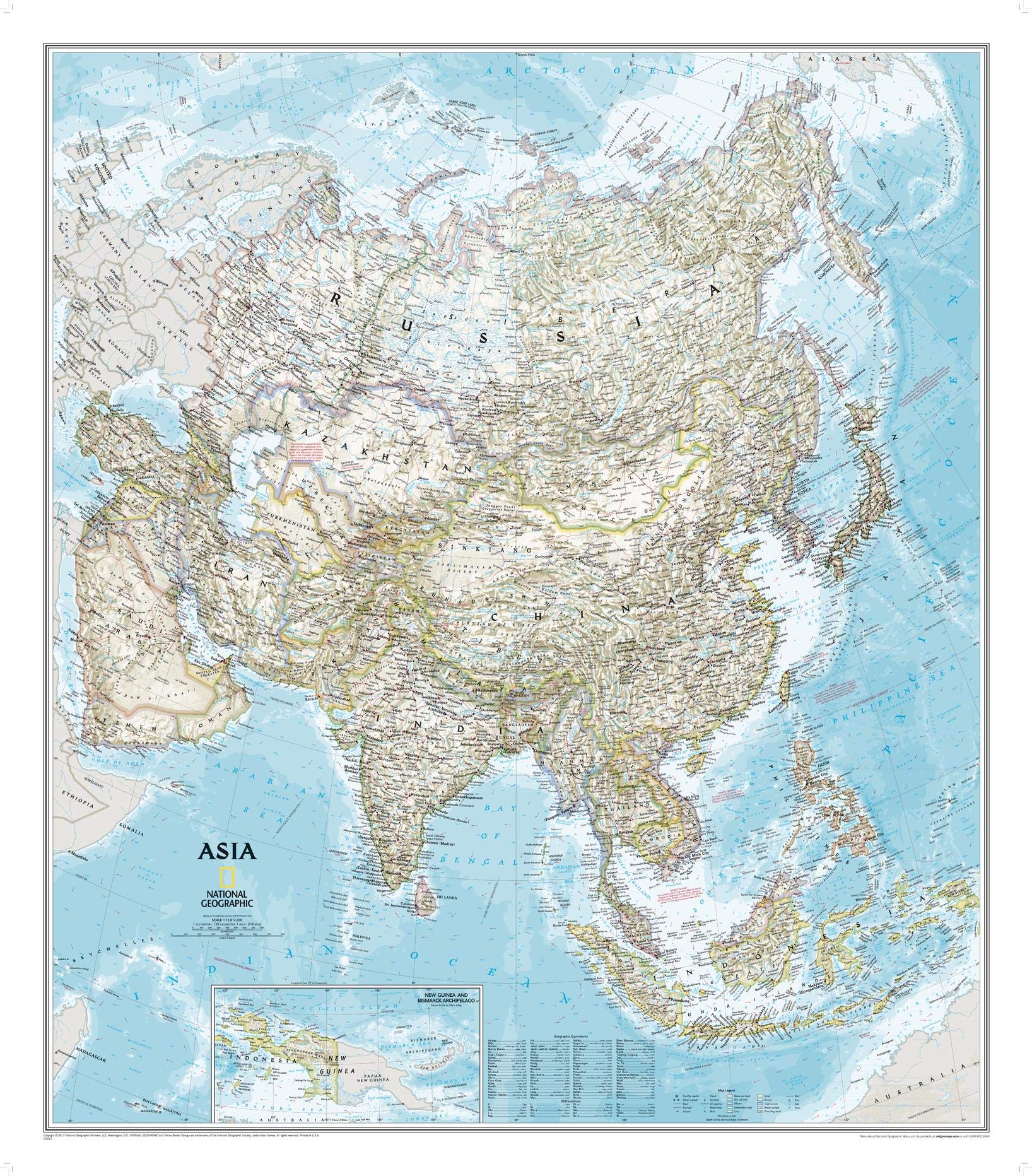 National Geographic Maps Asia Classic Laminated Wall Map