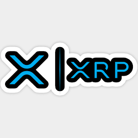 New Logo Side By Side Xrp Ripple Light Blue Sticker