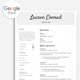 Resume Template for Google Docs | Printable Resume | Editable | Instant Download | No Microsoft Word Required