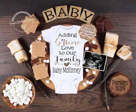 Smore Love Digital Pregnancy Announcement | Camping Theme | Outdoor Social Media Digital Pregnancy Announcement | Chocolate Marshmallow Baby
