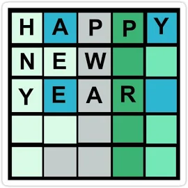 Wordle Happy New Year wordle Sticker