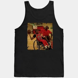 Wendyshopart Michael Jordan - Plays A Game of Wheelchair Basketball Againts Paralympic Eric Barber Tank Top