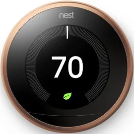 Google T3021US Nest Learning Thermostat 3rd Gen Smart Thermostat Copper Works with Alexa