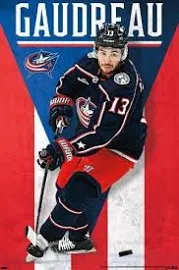 Poster: NHL Columbus Blue Jackets - Johnny Gaudreau 23, 34x22in.