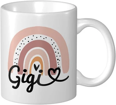 Wisedeal Funny Gigi Coffee Mug, Rainbow Cup, Novelty Birthday Christmas Gifts for Grandma Mom Aunt, Mothers Day Present for Grandma Nana from