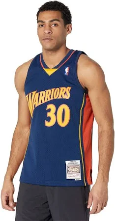 Men's Mitchell & Ness Stephen Curry Navy Golden State Warriors Hardwood Classics Swingman Jersey