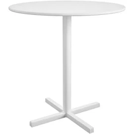 COSCO 24 Inch Round Indoor/Outdoor Steel Bistro Table - White