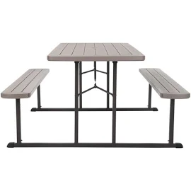 Cosco Plastic Brown 72 in. Rectangle Foldable Picnic Table