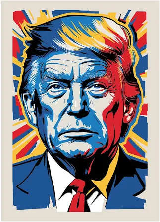 Displate Metal Poster "Trump Portrait Pop Art" - President 2024 - Magnetic Poster - Gift Idea