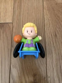 Fisher Price Little People Blonde Boy In Wheelchair With Basketball