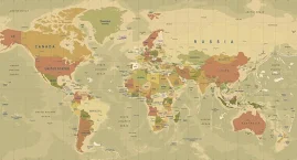 Sepia World Map Wallpaper