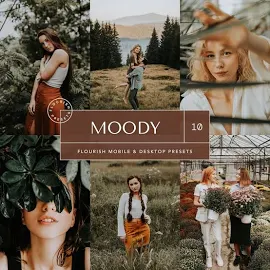 Moody Lightroom Presets - Best LR Preset Desktop And Mobile by Flourish Presets - Adobe Photo Edit For Instagram Filters And Blogger