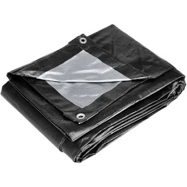 10 ft. x 12 ft. Silver and Black Extreme-Duty, Weather-Resistant Tarp